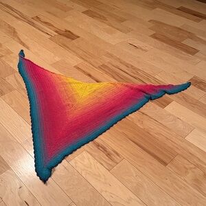 Handmade Crochet Lightweight Rainbow Summer Festival Wrap